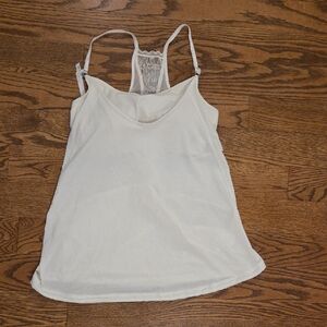 Lole Off-White Lace Detail Tank Top -